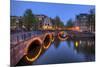 Evening Light Old Buildings and Bridge Along the Many Canals of Amsterdam, Netherlands-Darrell Gulin-Mounted Photographic Print