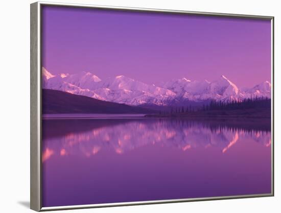 Evening Light on Alaska Range from Wonder Lake, Denali National Park, Alaska, USA-Darrell Gulin-Framed Photographic Print