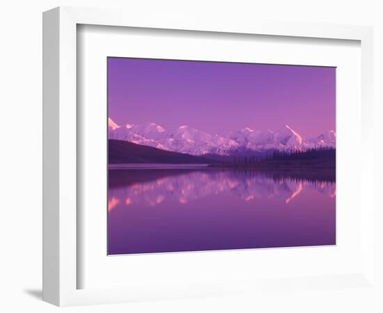 Evening Light on Alaska Range from Wonder Lake, Denali National Park, Alaska, USA-Darrell Gulin-Framed Photographic Print