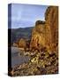 Evening Light on Basalt Cliffs-Steve Terrill-Stretched Canvas