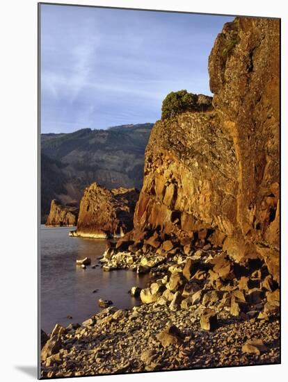 Evening Light on Basalt Cliffs-Steve Terrill-Mounted Photographic Print