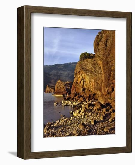 Evening Light on Basalt Cliffs-Steve Terrill-Framed Photographic Print