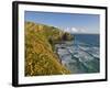 Evening Light on Carnewas Island, Beach and Rugged Coastline at Bedruthan Steps, England-Neale Clark-Framed Photographic Print