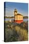 Evening light on Coquille River Lighthouse, Bullards Oregon State Park, Oregon-Darrell Gulin-Stretched Canvas