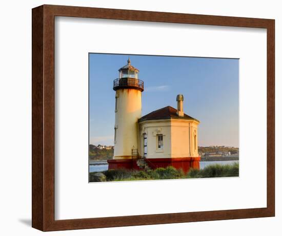 Evening light on Coquille River Lighthouse, Bullards Oregon State Park, Oregon-Darrell Gulin-Framed Photographic Print