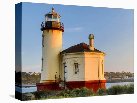 Evening light on Coquille River Lighthouse, Bullards Oregon State Park, Oregon-Darrell Gulin-Stretched Canvas