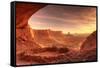 Evening light on False Kiva, Island in the Sky, Canyonlands National Park, Utah, USA-Russ Bishop-Framed Stretched Canvas