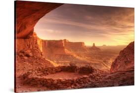 Evening light on False Kiva, Island in the Sky, Canyonlands National Park, Utah, USA-Russ Bishop-Stretched Canvas