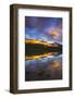 Evening light on Maligne Lake and Sampson Peak, Jasper National Park, Alberta, Canada.-Russ Bishop-Framed Photographic Print