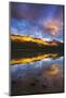 Evening light on Maligne Lake and Sampson Peak, Jasper National Park, Alberta, Canada.-Russ Bishop-Mounted Photographic Print