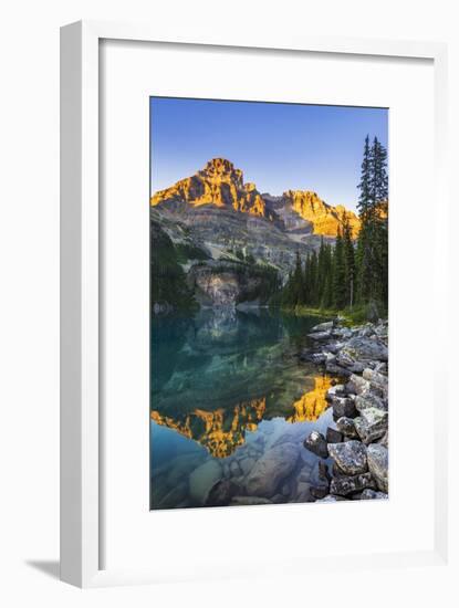 Evening light on Mount Huber above Lake O'hara, Yoho National Park, British Columbia, Canada-Russ Bishop-Framed Photographic Print