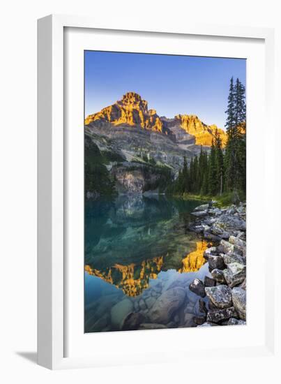 Evening light on Mount Huber above Lake O'hara, Yoho National Park, British Columbia, Canada-Russ Bishop-Framed Photographic Print