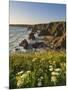 Evening Light on Rock Stacks, Beach and Rugged Coastline, Bedruthan Steps, North Cornwall, England-Neale Clark-Mounted Photographic Print