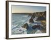 Evening Light on Rock Stacks, Beach and Rugged Coastline, Bedruthan Steps, North Cornwall, England-Neale Clark-Framed Photographic Print