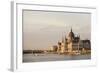 Evening Light on the Hungarian Parliament Building and Danube River, Budapest, Hungary, Europe-Ben Pipe-Framed Photographic Print