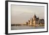 Evening Light on the Hungarian Parliament Building and Danube River, Budapest, Hungary, Europe-Ben Pipe-Framed Photographic Print