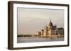 Evening Light on the Hungarian Parliament Building and Danube River, Budapest, Hungary, Europe-Ben Pipe-Framed Photographic Print