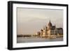 Evening Light on the Hungarian Parliament Building and Danube River, Budapest, Hungary, Europe-Ben Pipe-Framed Photographic Print