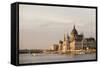 Evening Light on the Hungarian Parliament Building and Danube River, Budapest, Hungary, Europe-Ben Pipe-Framed Stretched Canvas