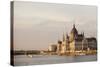 Evening Light on the Hungarian Parliament Building and Danube River, Budapest, Hungary, Europe-Ben Pipe-Stretched Canvas