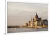 Evening Light on the Hungarian Parliament Building and Danube River, Budapest, Hungary, Europe-Ben Pipe-Framed Photographic Print