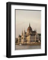 Evening Light on the Hungarian Parliament Building and Danube River, Budapest, Hungary, Europe-Ben Pipe-Framed Premium Photographic Print