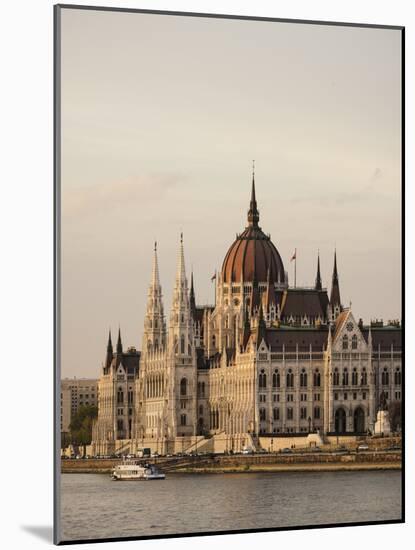 Evening Light on the Hungarian Parliament Building and Danube River, Budapest, Hungary, Europe-Ben Pipe-Mounted Photographic Print