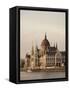 Evening Light on the Hungarian Parliament Building and Danube River, Budapest, Hungary, Europe-Ben Pipe-Framed Stretched Canvas