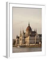 Evening Light on the Hungarian Parliament Building and Danube River, Budapest, Hungary, Europe-Ben Pipe-Framed Photographic Print