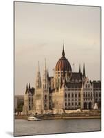 Evening Light on the Hungarian Parliament Building and Danube River, Budapest, Hungary, Europe-Ben Pipe-Mounted Photographic Print