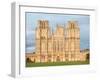 Evening light on the West Front, Wells Cathedral, Wells, Somerset, England, United Kingdom, Europe-Jean Brooks-Framed Photographic Print