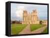 Evening light on the West Front, Wells Cathedral, Wells, Somerset, England, United Kingdom, Europe-Jean Brooks-Framed Stretched Canvas