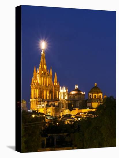 Evening Lights Parroquia Archangel Church San Miguel De Allende, Mexico-Terry Eggers-Stretched Canvas