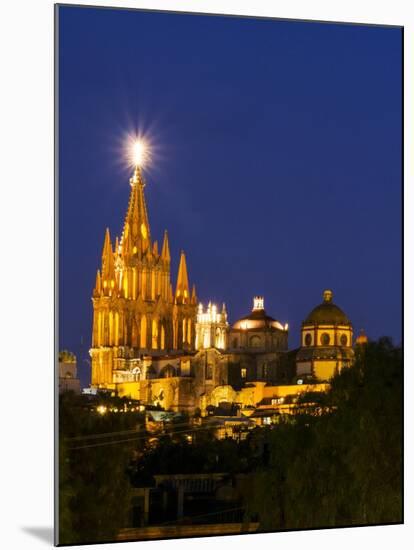 Evening Lights Parroquia Archangel Church San Miguel De Allende, Mexico-Terry Eggers-Mounted Photographic Print