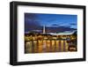 Evening lights reflected in Seine River and Pont Alexandre III bridge, Paris, France.-Darrell Gulin-Framed Photographic Print