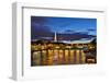 Evening lights reflected in Seine River and Pont Alexandre III bridge, Paris, France.-Darrell Gulin-Framed Photographic Print