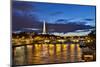 Evening lights reflected in Seine River and Pont Alexandre III bridge, Paris, France.-Darrell Gulin-Mounted Photographic Print