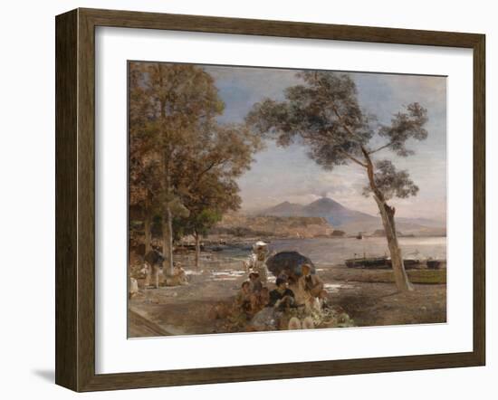 Evening Mood at the Bay of Naples, 1888-Oswald Achenbach-Framed Giclee Print