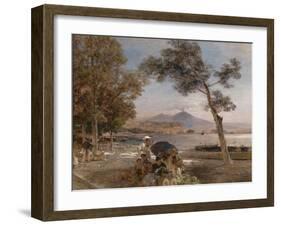 Evening Mood at the Bay of Naples, 1888-Oswald Achenbach-Framed Giclee Print