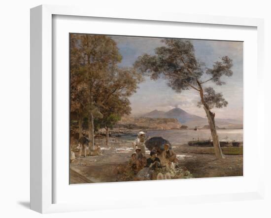 Evening Mood at the Bay of Naples, 1888-Oswald Achenbach-Framed Giclee Print