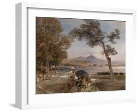 Evening Mood at the Bay of Naples, 1888-Oswald Achenbach-Framed Giclee Print