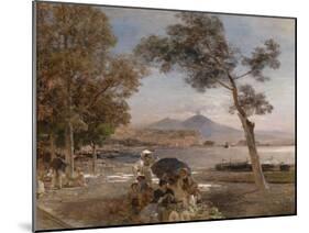 Evening Mood at the Bay of Naples, 1888-Oswald Achenbach-Mounted Giclee Print