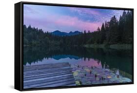 Evening Mood in the Crestasee at Flims-Armin Mathis-Framed Stretched Canvas