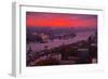 Evening Mood in the Hamburg Harbour-Thomas Ebelt-Framed Photographic Print