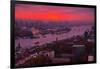 Evening Mood in the Hamburg Harbour-Thomas Ebelt-Framed Premium Photographic Print