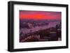 Evening Mood in the Hamburg Harbour-Thomas Ebelt-Framed Premium Photographic Print