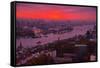 Evening Mood in the Hamburg Harbour-Thomas Ebelt-Framed Stretched Canvas