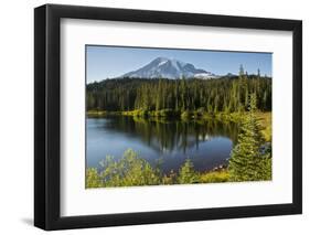 Evening, Mount Rainier, Reflection Lake, Mount Rainier NP, Washington-Michel Hersen-Framed Photographic Print