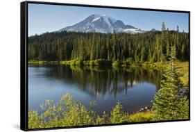 Evening, Mount Rainier, Reflection Lake, Mount Rainier NP, Washington-Michel Hersen-Framed Stretched Canvas