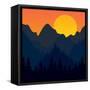 Evening Mountains Forest-Zolotnyk Mariana-Framed Stretched Canvas